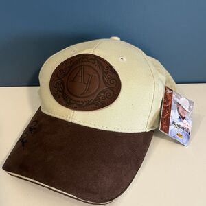 Alan Jackson Concert Cap USA Vintage Embroidered Leather Suede Cracker Barrel
